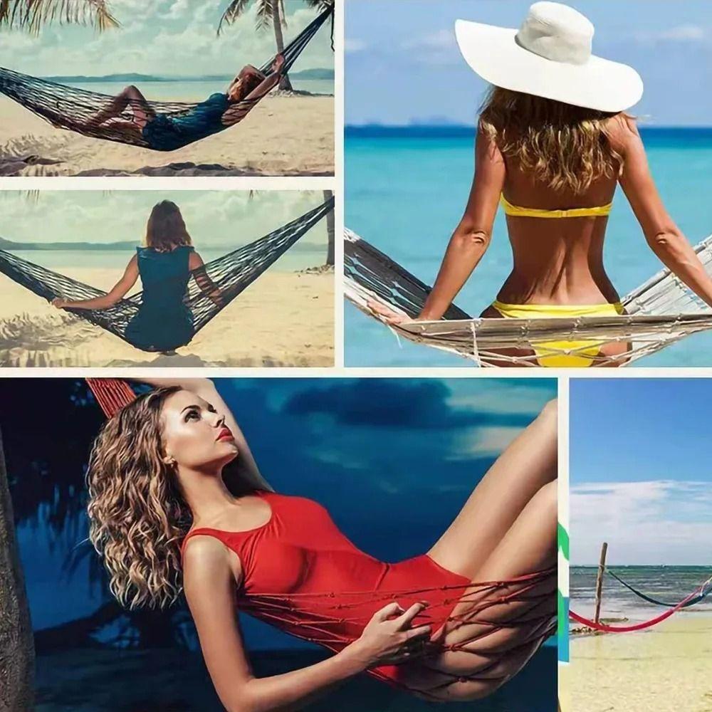 Folding Camping Hammock Portable Outdoor Sleeping Bed Hanging Hammock Camping Rope Bed Travel