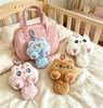 Kawaii Fluffy Cat Bear Plush Keychain Cute Stuffed Animal Bag Charm Soft Cartoon Pendant Backpack Decor Teen Girls Birthday Gift
