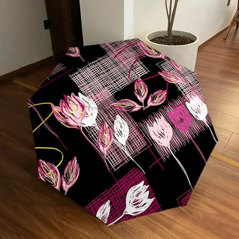 1pc Floral Pattern Automatic Open/Close Umbrella, Formal Events - Ideal Gift for Family or Friends, Outdoor Accessory yy251211243