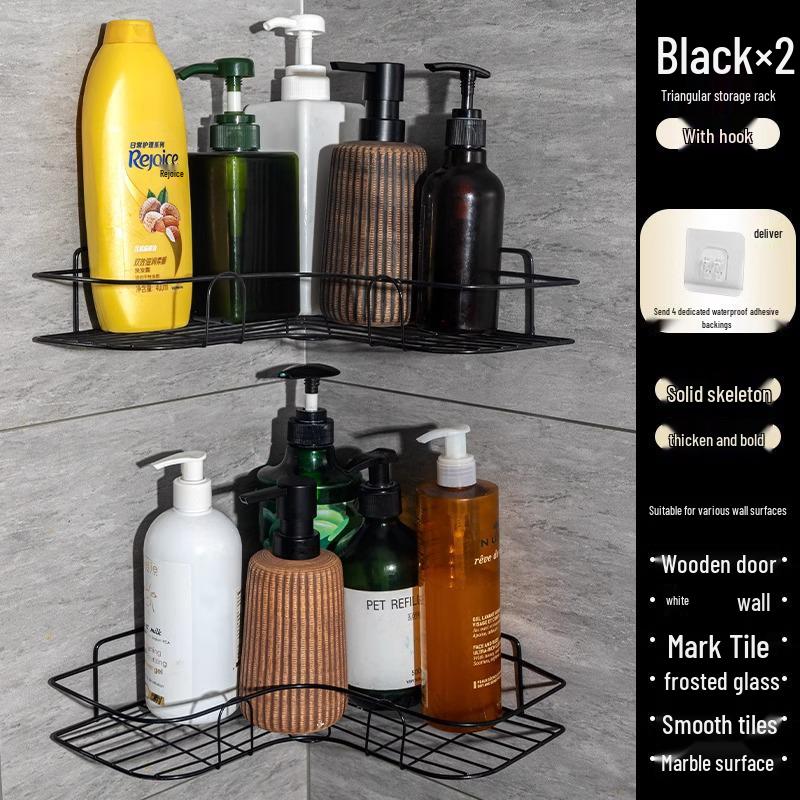 Угловая полка для хранения в ванной без сверления - Настенная стойка-органайзер для туалетных принадлежностей