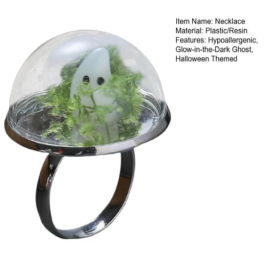 Ghost Necklace Glow-in-the-Dark Ghost In Bottle Pendant Necklace And Earrings