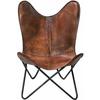 Vintage Buffalo Leather Handmade Butterfly Chair Sleeper Seat Folding Arm Chair