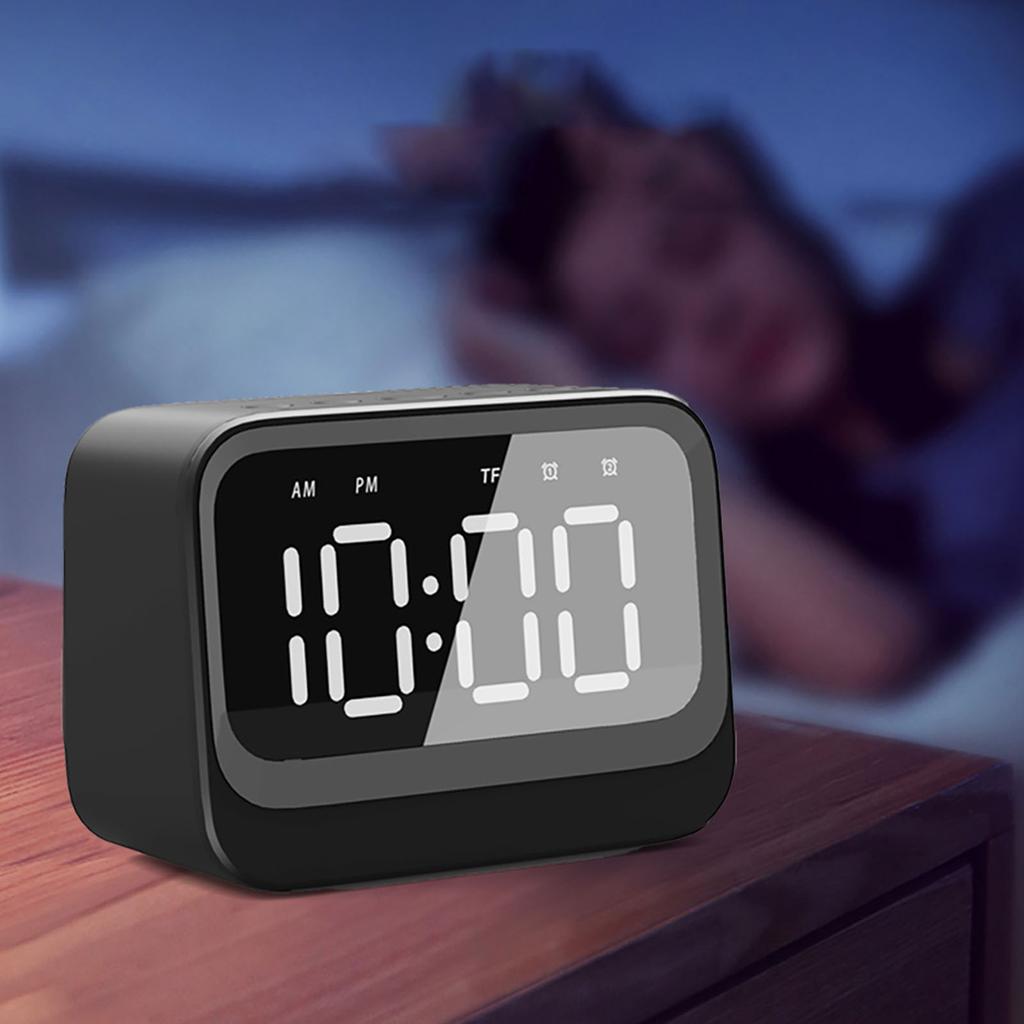 Цифровые часы с беспроводным динамиком, светодиодным дисплеем, перезаряжаемый будильник с MP3-плеером для спящих