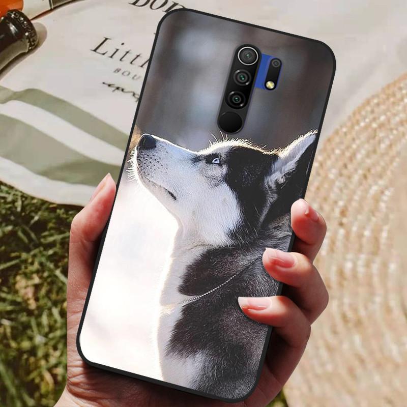 Для чехла Xiaomi Redmi 9 Чехол Кот Цветок волк Силиконовый чехол для Redmi 9 redmi9 Чехол Бампер 6.53" Ударопрочный Чехол для телефона Coque