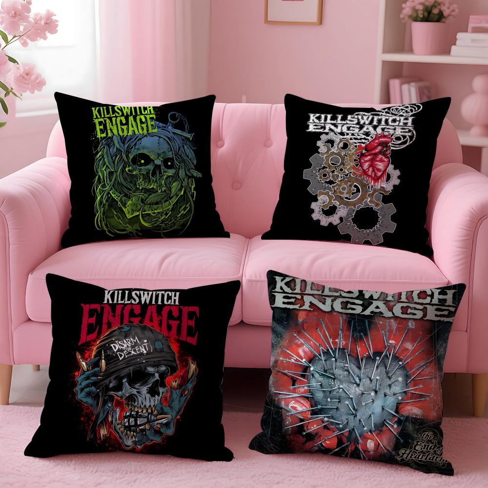 k-Killswitch Engage Cushion Cover Comfortable Reversible Pillow Cover Ideal for Car Sofa Bedroom & Beyond