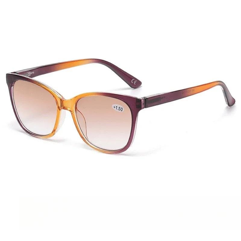 Нейтральные модные очки для чтения «кошачий глаз» градиентного цвета, очки для пресбиопии для женщин, ретро, большая оправа, очки для защиты от синего света