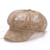 Hat Women's Summer Korean Edition Breathable Octagonal Hat Lace Mesh Hat Hollow Letter Beret Casual Shade Sun Protection Hat