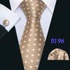 Men's Luxury Jacquard Silk Necktie Handkerchief Cufflinks Boutonniere with Gift Box for Wedding Party Dating