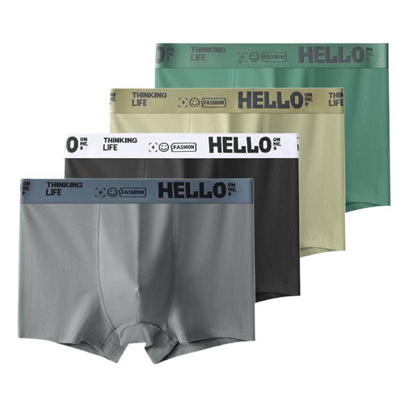 4 шт. Мужское нижнее белье Удобные боксеры-брифы Подростковые трусы Дышащие Антибактериальные шорты