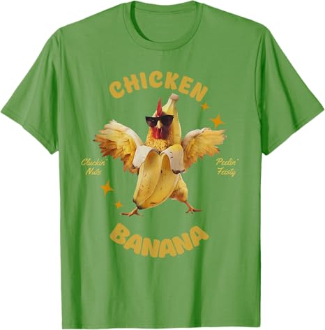 Funny Chicken Banana Unisex Women Teens Kids Dance TShirt Humor Dancing Lover Graphic Outfit Y2k Design Saying Tee Novelty Gift