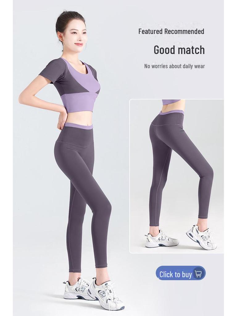 Женский топ для йоги Juyitang с короткими рукавами, в цвете, без бюстгальтера, с открытым пупком, одежда для фитнеса