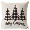 Christmas Pillowcase, Home Bedside Cushion, Linen Short Plush Printed Halloween Sofa Pillow
