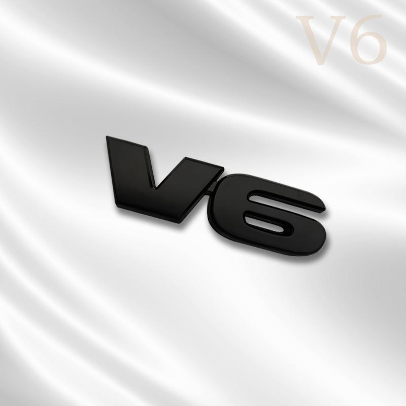 ydjcv7 3D Car V6 Design Grille Badge Front Emblem Rear Trunk Body Sticker For Toyota 2019 4runner rav4 Tundra Corolla Ford Accessory