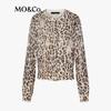 MO&Co. Women's Leopard Print Cashmere Blend Sweater