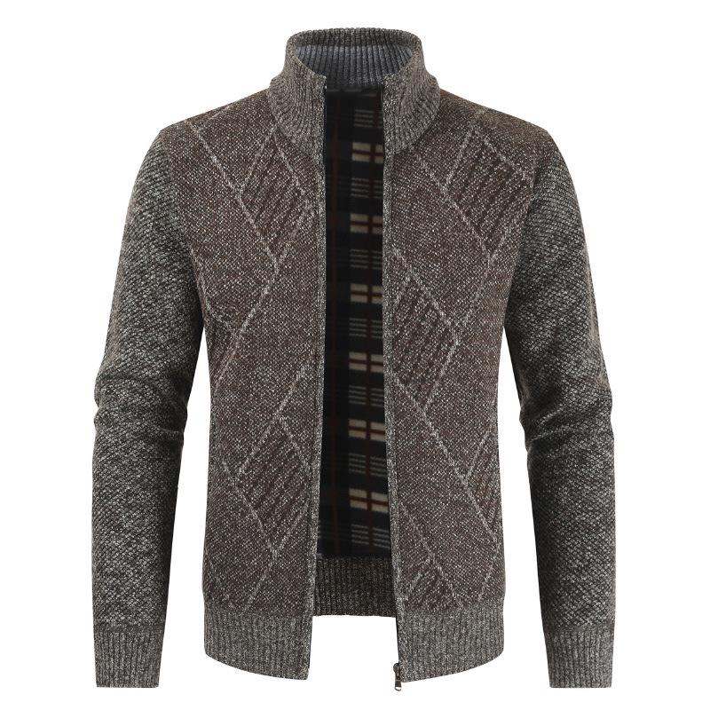 Men's Autumn and Winter New Middle-aged Cardigan Sweater European Size Men's Casual Knitwear