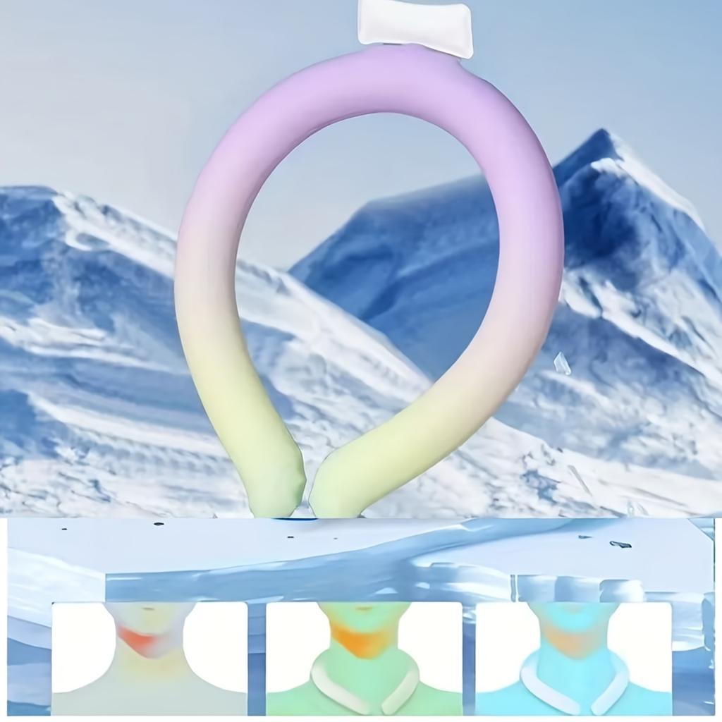 2Pcs Summer Neck Cooling Ring Reusable PCM Ice Neck Wrap Wearable Body Cool-Gel