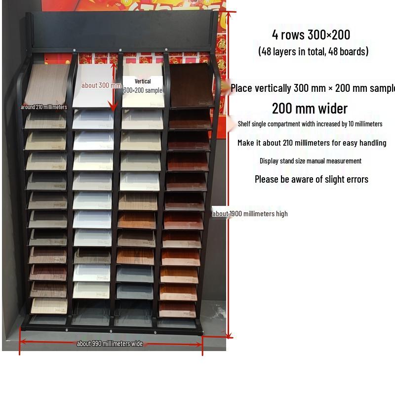 Multifunctional Vertical Display Rack for Kitchen Cabinet, Tile, and Glass Stone Samples