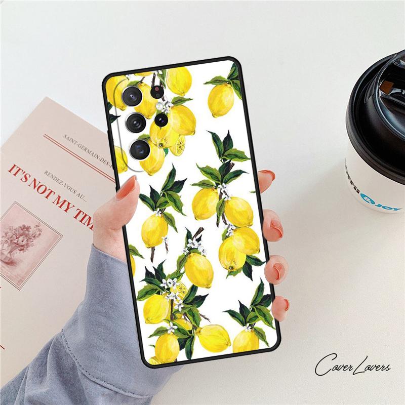 Летний тропический фруктовый чехол с лимоном для Samsung Galaxy S24 S25 S23 S22 Ultra Note 10 20 Plus S20 S21 FE