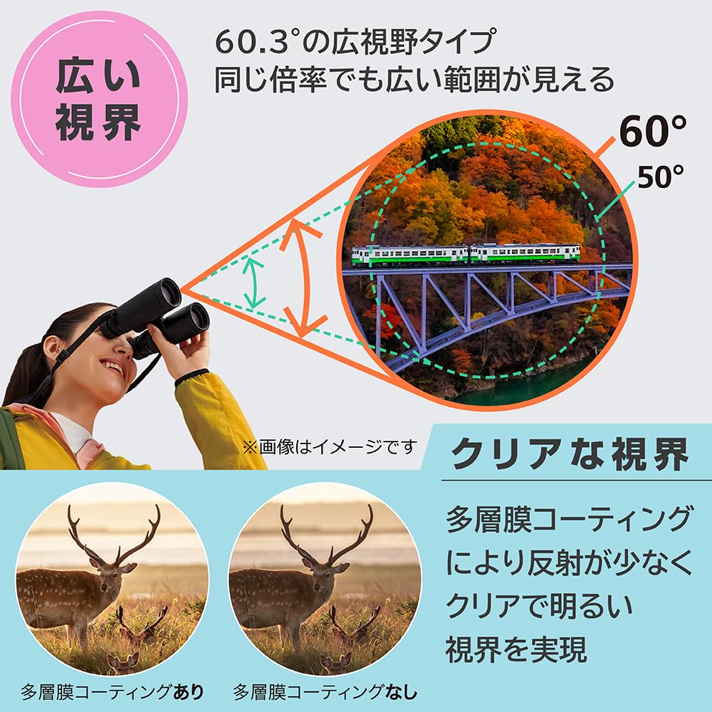 Nikon Sportster EX II 8x25 Binoculars Roof Prism Ideal for Sports Live Bird - Compact, Waterproof, Type, Events, Events, Watching, etc.