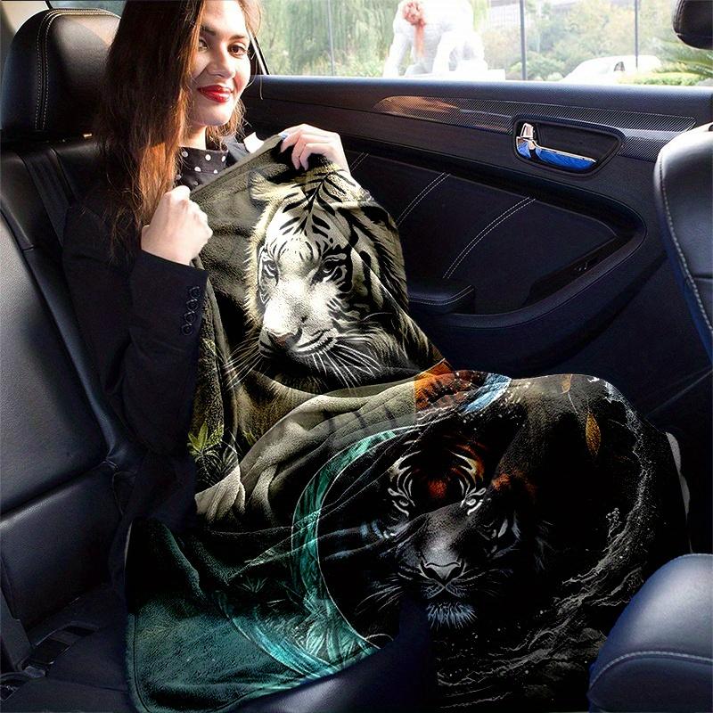 1pc The Dual Nature of Tigers in Water and Fire Blanket, Soft Warms, Living Room, Travel, Camping, Car Blankets, Beach