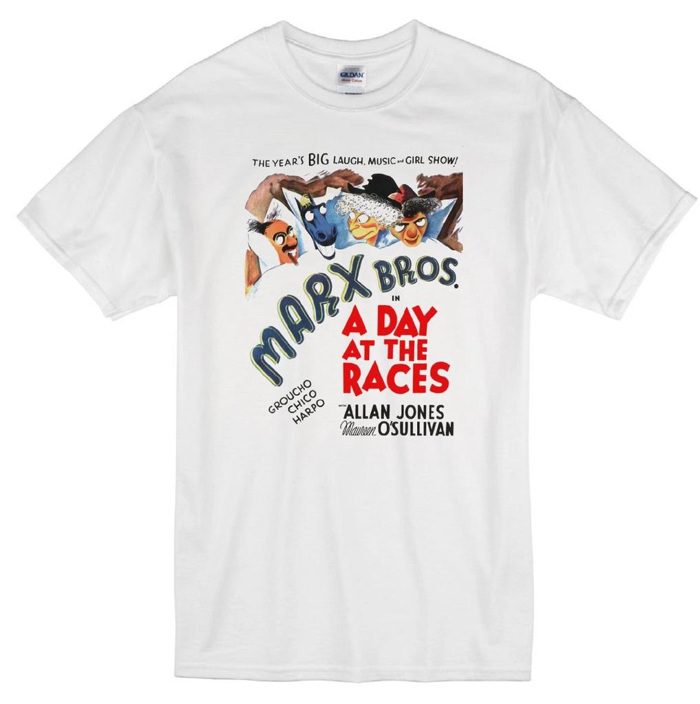 MARX BROTHERS A DAY AT THE RACES GROUCHO CHICO HARPO ZEPPO MOVIE WHITE T-shirt