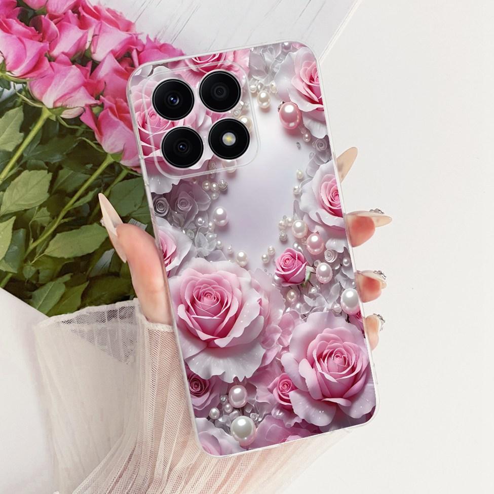 For Honor X8a 4G Case Transparent Cute Cat Fashion Butterfly Funny Painted Casing CRT-LX1 CRT-LX2 CRT-LX3