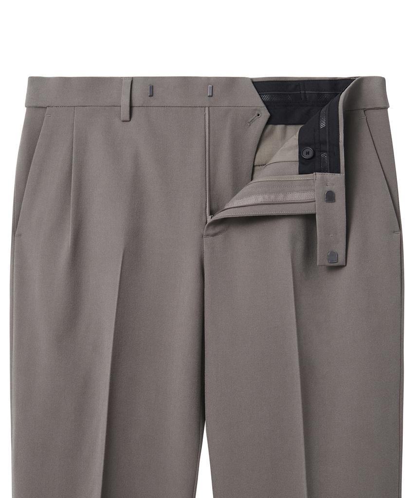 MUSINSA STANDARD Wide Hidden Banding Crop Slacks [Dusty Beige]
