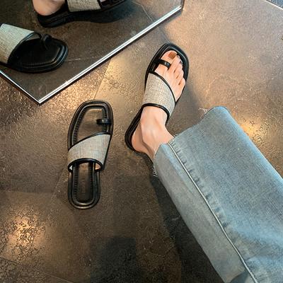 Сланцы с открытым носком Xiaoxiangfeng, женская летняя обувь 2025, новые французские сандалии на плоской подошве для пляжа, с темпераментом вечернего бриза