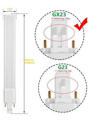 1 шт. 360D GX23 6 Вт Трубка SMD2835 CFL13 Вт 2-контактная Светодиодная Замена L165 мм/6,5 дюйма Горизонтальная Модернизация Лампа для Чтения PL Лампа Лампочка