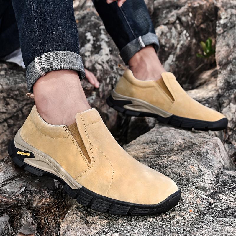 Brand Men's Shoes Genuine Leather Casual Shoes Outdoor Men's Breathable Sneakers Suede Original Men's Size 48 Loafers Sneakers