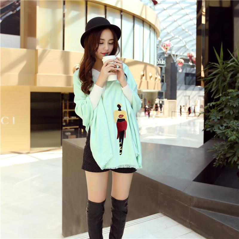 Milan Catwalk Applique Beautiful Women Scarf, Warm Shawl Autumn and Winter Fashion Scarf, Women