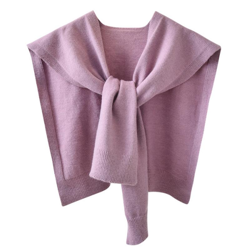 1 шт. Аксессуары для одежды Универсальная однотонная классическая шаль Теплый шарф Минималистичный стиль Вязаный материал Мода Многоцветный