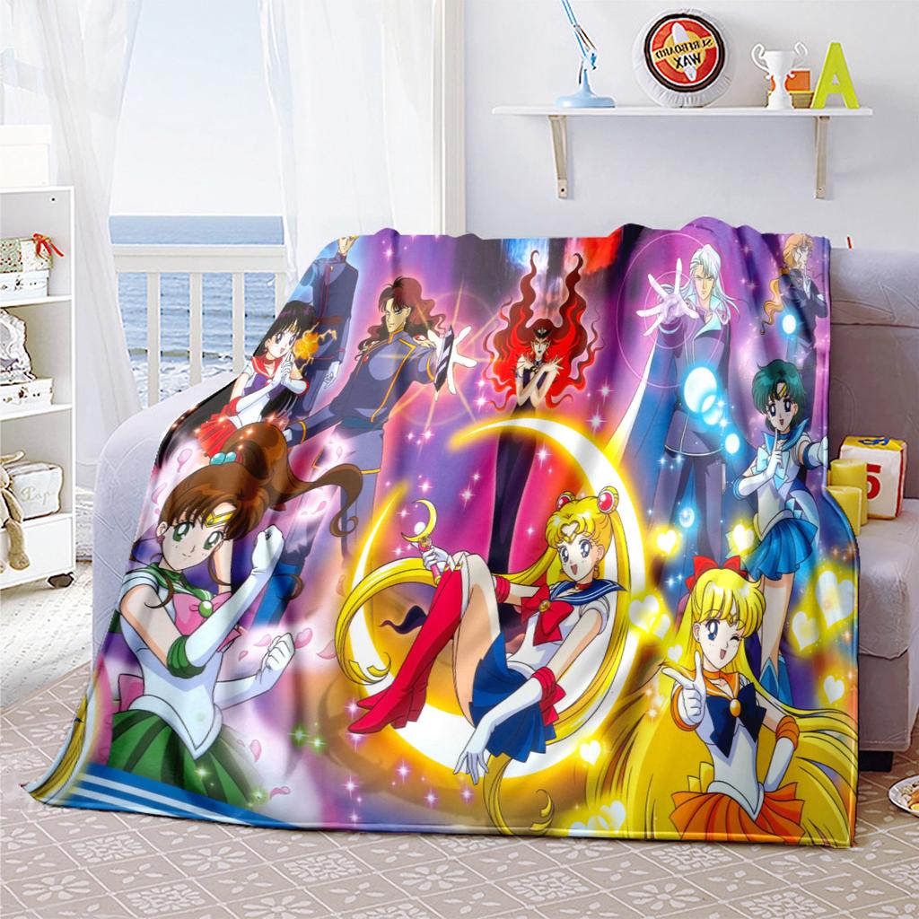 Japanese anime cute cartoon theme Sailor Moon Tsukino Usagi blanket suitable for home beds, sofa covers, office nap, outdoor warm blankets O5