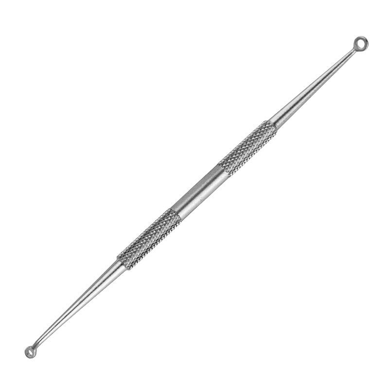 Пинцет для удаления черных точек из нержавеющей стали, двухсторонний инструмент для удаления акне с текстурированной головкой для извлечения прыщей и комедонов.