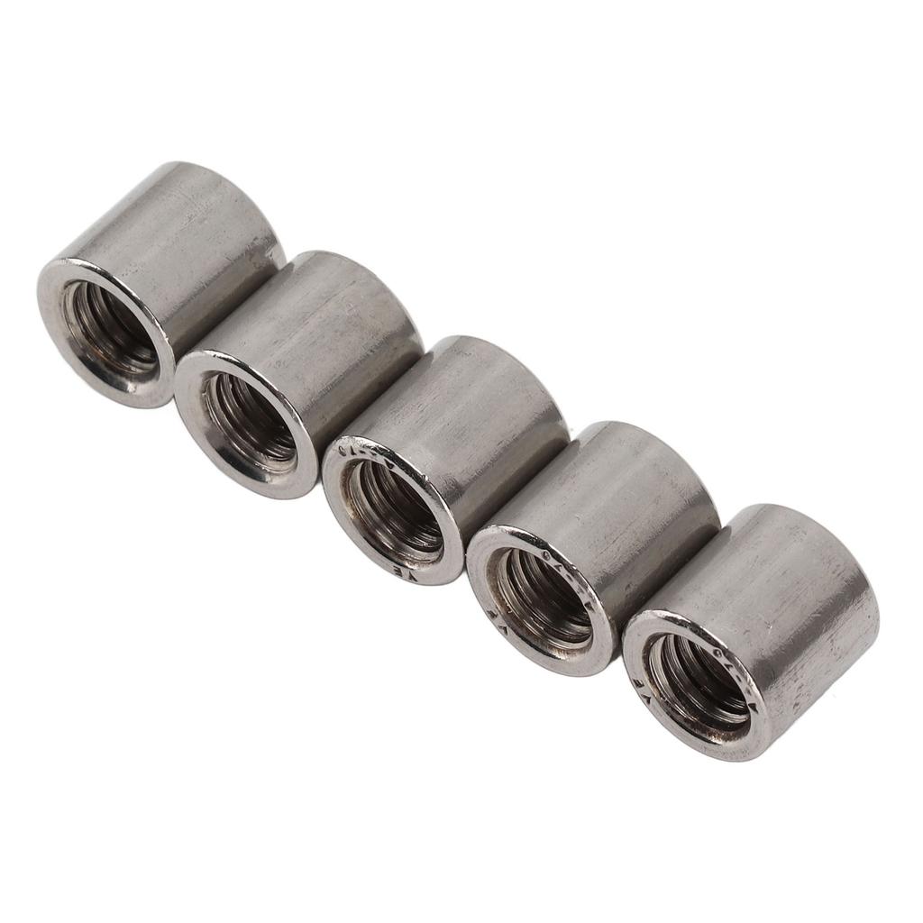 50Pcs Coupling Nut Round Rod Connector Female Thread 304 Stainless Steel M8x1.25 12 L12mm