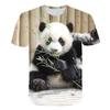 Футболка с принтом Kawaii Animal Panda 3D, модная уличная одежда, мужские и женские футболки с круглым вырезом, футболки с коротким рукавом в стиле Харадзюку, детские топы, одежда