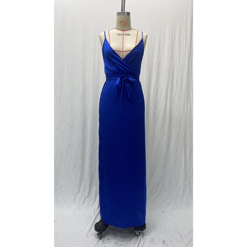 Новое женское сексуальное платье макси с V-образным вырезом и разрезом 2025 года, вечернее платье без рукавов с высоким разрезом на бедре, формальное платье в пол для банкета и вечеринки