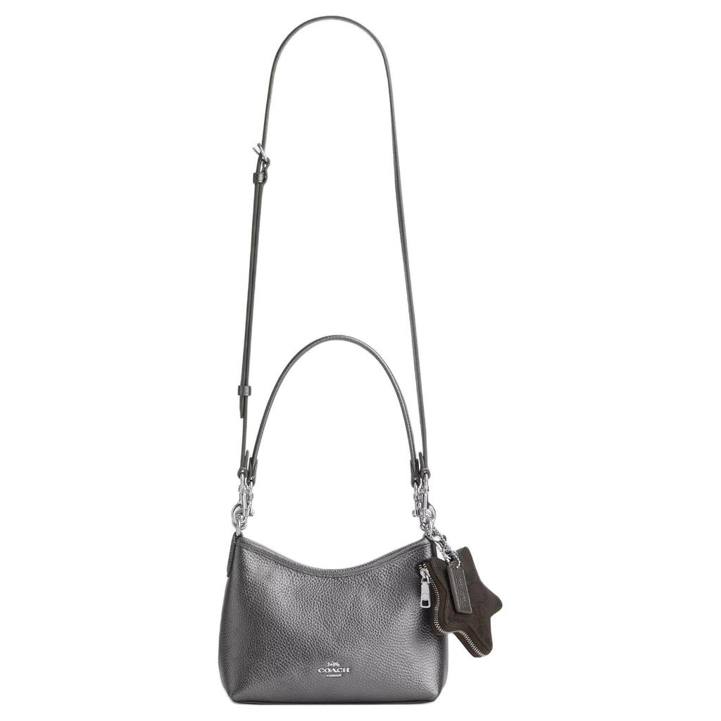Coach Laurel 19 Star Shaped Pendant Leather Coated Canvas Crossbody Bag Small Women Bags Silver CCF16-SVYFE