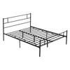 Double Bed Frame in Steel 160x200cm with Slats, Headboard and Footboard - Black