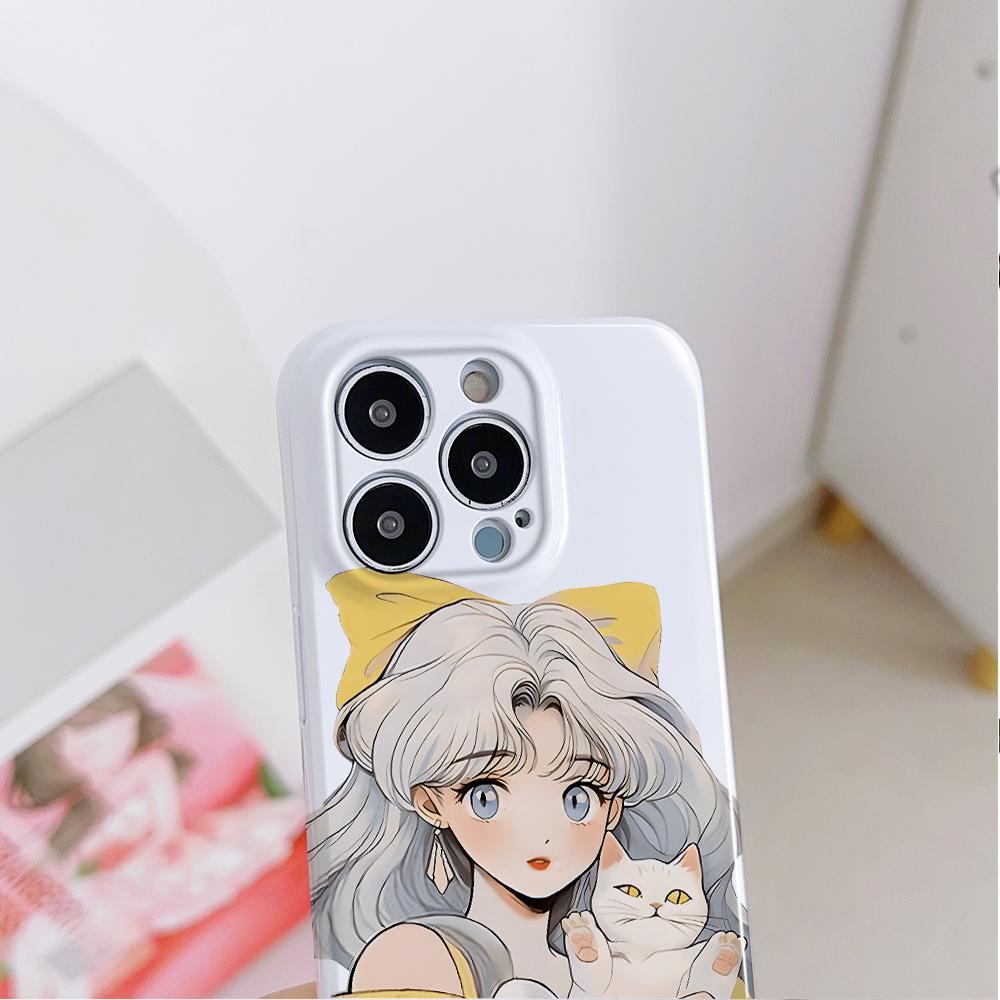 Все включено Пленка Чехол для телефона Мультяшный Модный дизайн Жесткий чехол Полная защита Защита камеры Чехол для iPhone Huawei Honor Vivo Google