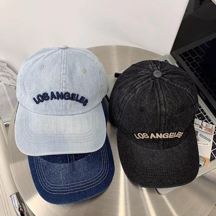 Джинсовая бейсболка для женщин в корейском стиле, универсальная шляпа с широкими полями, подчеркивающая лицо, шляпа-утенок, японская шляпа с мягким верхом, шляпа-обхват для большой головы