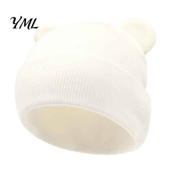 Cold Weather Baby Gear Winter Knitted Hat, Cute Bear Ears Cozy Knit Soft Autumn Hat Warm Skull Cap for Newborn Infant Toddler Boys Girls, 0-36 Months
