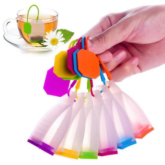 2 Pcs Silicone Tea Strainers Tea Bag Shape Loose Leaf Mesh Tea Infusers for Home Ofiice Kitchen