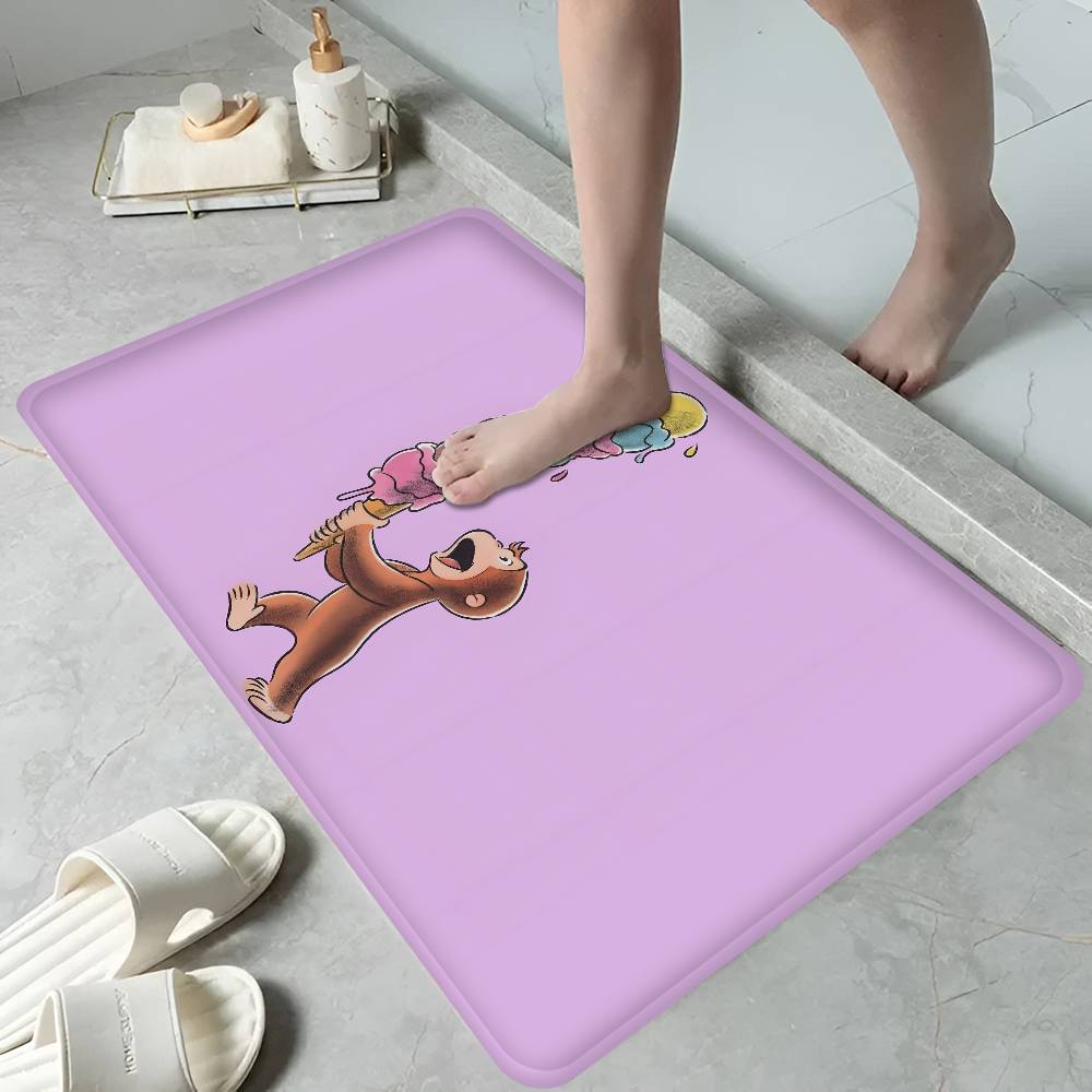 MONKEY CARTOON C-Curious GeorgeS Hallway Carpet Non-Slip Laundry Room Mat Laundry Decor Balcony Child Living Room