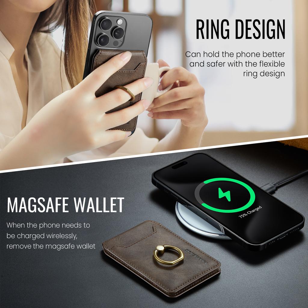 EUCAGR Защищенный от RFID, Магнитный чехол-кошелек для карт для всех функций Magsafe Чехол для телефона Держатель для карт Кошелек Роскошная ПУ кожа для чехла телефона