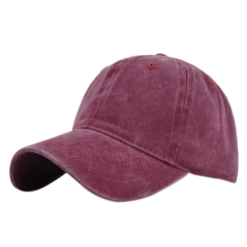 Evertop Water Washable Cotton Baseball Hat for Adults and Kids Pure Color with Custom Embroidered Logo Vintage Sunshade Style