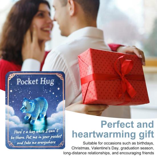 Pocket Hug Turtle Emotional Support Animal with Pocket Hug Card Positive Mini Penguin Elephant Gift for Friends Kids Coworkers