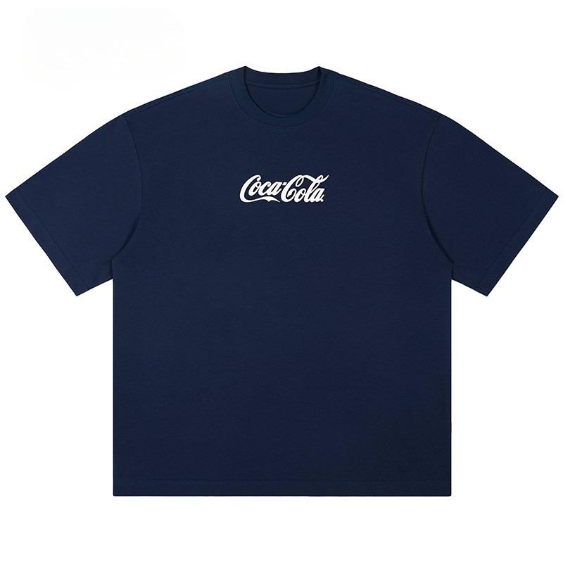 Модная футболка с простым логотипом Coke, повседневная, класса люкс, мужская и женская, топ от люксового бренда