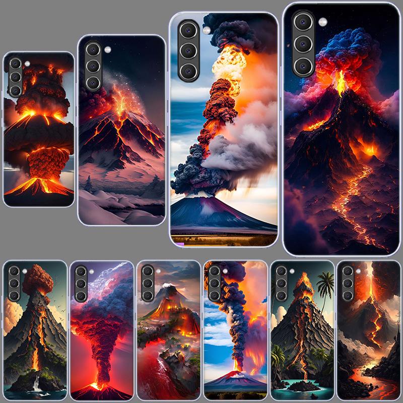 Чехол для телефона с извержением вулкана для Samsung A16 A26 A36 A56 A17 A37 A57 A07 A06 A02S A12 A22 A32 A52S A72 Galaxy A70 A50S A71 A51 A