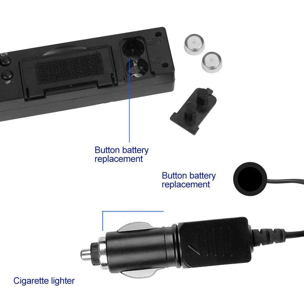 Электронные автомобильные часы 3 в 1 Автомобильные цифровые часы Температура Напряжение Измеритель Дисплей Внутри Внешняя Температура Напряжение Время с розеткой